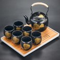 thumbnail image 1 of Black Glaze Large Capacity Tea Set Simple Ceramic Handle Pot Tea Cup Set Home Office Gift Giving, 1 of 6