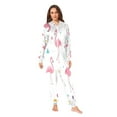thumbnail image 4 of 1 Piece Adult Onesie Pajamas Cozy & Loose-Fit Sleepsuit Loungewear with Pockets Cute Flamingo Pattern XX-Large, 4 of 7