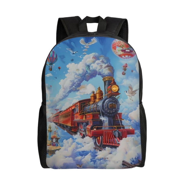 Easygdp Cartoon Train Hot Air Balloon Mochila Versátil y Elegante: Comodidad, Almacenaje y Durabilidad para la Universidad, Trabajo, Viajes y Uso Diario