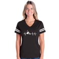 thumbnail image 1 of Womens Camping Hiking Gift Football V-Neck T-Shirt, 1 of 5