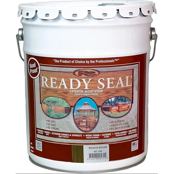 Ready Seal Exterior Wood Stain and Sealer: Oil-Based, Semi-Transparent, No Primer Needed (5 Gallon MISSION BROWN)
