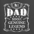 thumbnail image 5 of Wild Bobby, No. 1 Dad Genuine Legend Father's Day Mens Long Sleeve Shirt, Charcoal, Small, 5 of 6
