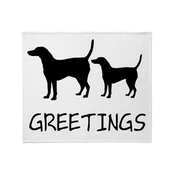 CafePress - Greetings Dog Sniffs Throw Blanket - Soft Fleece Throw Blanket, 50"x60" for All Ages