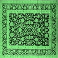 thumbnail image 1 of Ahgly Company Indoor Square Oriental Emerald Green Industrial Area Rugs, 3' Square, 1 of 4