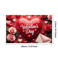 thumbnail image 1 of Valentine's Day Backdrop Romantic Roses Happy Valentine's Party Banner Love Decorations Photography Props Event Background, 1 of 4