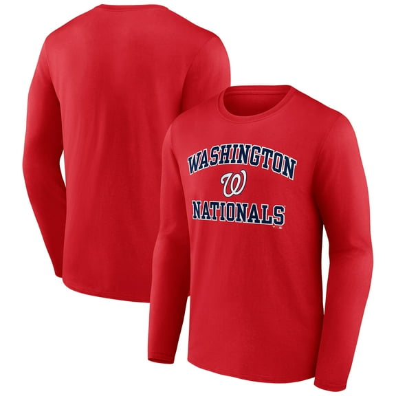 Men's Red Washington Nationals Team Heart & Soul Long Sleeve T-Shirt