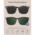 thumbnail image 3 of Gafas de Sol Polarizadas TIJN Clásicas Cuadradas UV400 Paquete de 2 Negro/Leopardo, 3 of 6