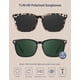 thumbnail image 3 of Gafas de Sol Polarizadas TIJN Clásicas Cuadradas UV400 Paquete de 2 Negro/Leopardo, 3 of 6