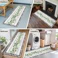 thumbnail image 5 of Runner Rug 2 x 6 Ft, Green Eucalyptus Leaves Washable Non-Slip Floor Mat for Kitchen Hallway/Entryway, Vintage Art Farmhouse Wooden Long Kitchen Runner Area Rugs for Living Room, Low-Profile, 5 of 8