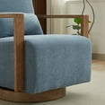 thumbnail image 5 of CQSXDA Swivel Accent Chair Featuring Gray Upholstery and Solid Wood Arms, Ideal Lounge Option for Any Room Decor, 5 of 9