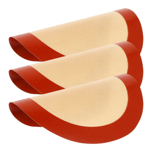 IBASETOY Red Silicone Baking Mats Round Nonstick Mats for Home Use Flexible Food Grade Safe Easy to Clean
