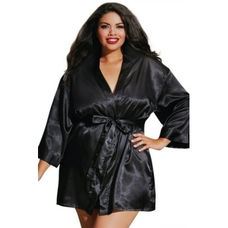 - Dreamgirl Charmeuse Babydoll Sleepwear and Robe 3717X