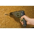 thumbnail image 3 of Genesis GD38B Variable Speed Reversible Electric Drill with 3/8-Inch Keyless Chuck, Belt Clip, Rubberized Grip, and Lock-On Button, Grey/Green, 3 of 5