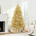 thumbnail image 4 of Best Choice Products Prelit 7.5ft Artificial Tinsel Christmas Tree Festive Holiday Decoration w/ 1,350 Tips - Gold, 4 of 9