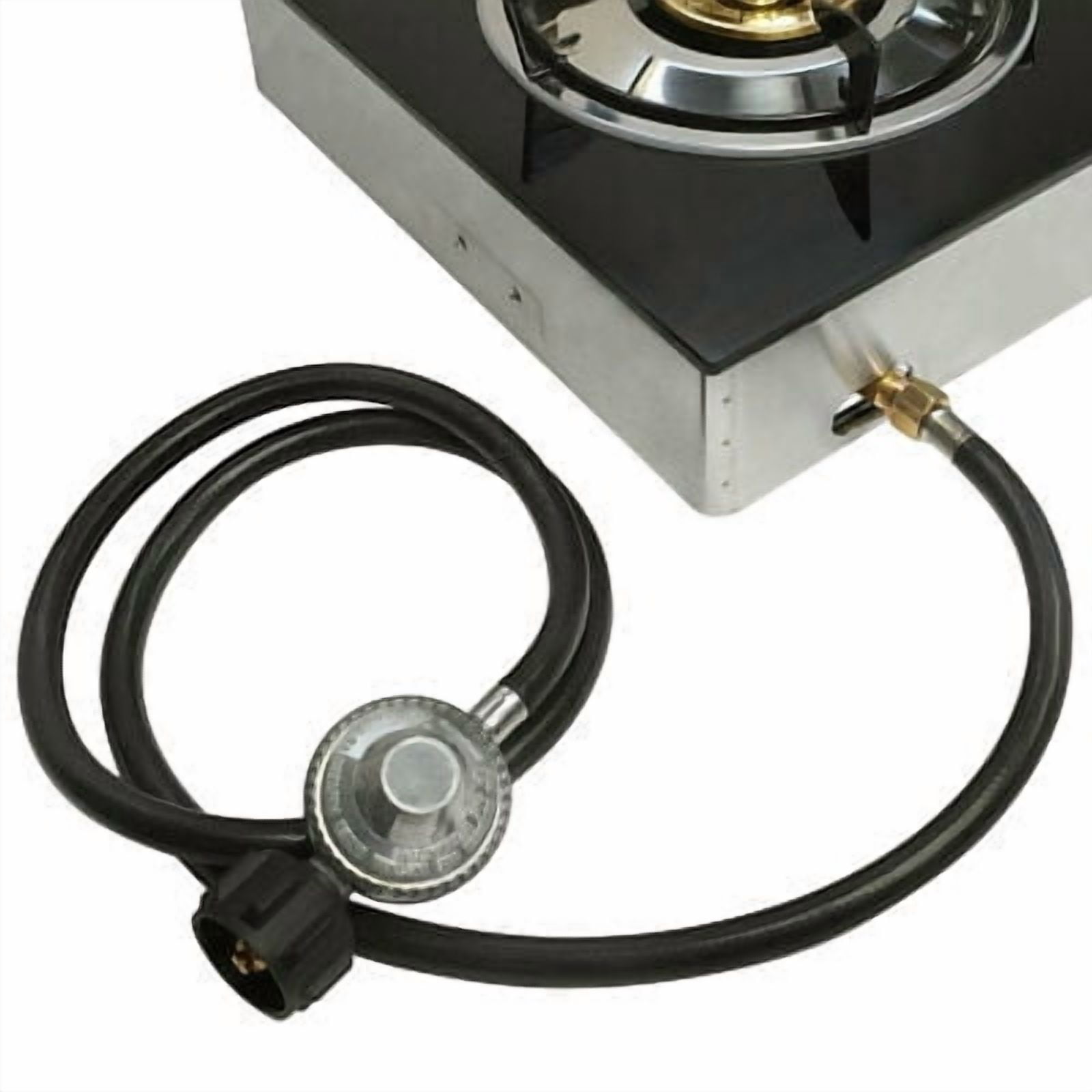 Portable 12" x 14" Glass Top Single Burner Propane Stove Gas Cooker 10,000 BTU/H
