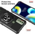 thumbnail image 2 of For Wiko Voix Dropproof Shockproof Kickstand Ring Stand Phone Case Cover With Tempered Glass Screen Protector - Black, 2 of 5