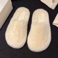 thumbnail image 5 of PEASKJP Pantoufles Moelleuses pour Femmes Confortables à Enfiler pour Intérieur Extérieur, Blanc 41, 5 of 5