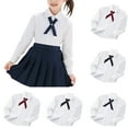 thumbnail image 3 of ZACPNCV Girls Long Sleeve School Shirts Blouse Tops Ruffle Princess Lace Collar Bowknot Button Down Uniform Dress Shirts Red 8-10 Years, 3 of 3
