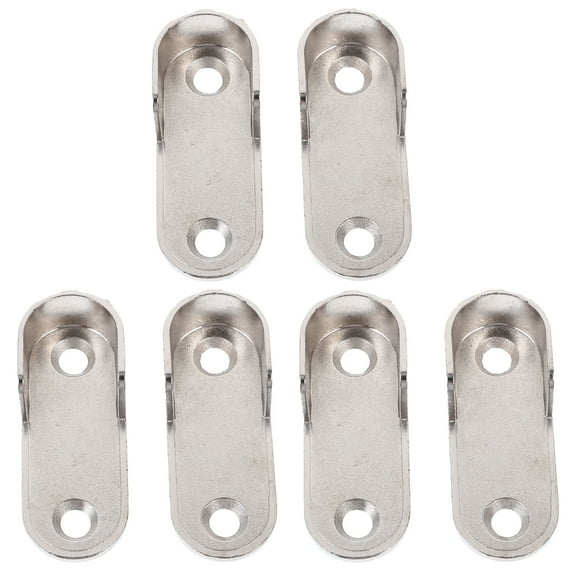 6 Pcs No Drill Curtain Rod Brackets Mount Clothes Pole Seat