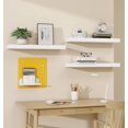 thumbnail image 3 of White Floating Shelves for Wall, 24" Rustic Wood Deep Wall Mounted Shelves with Invisible Brackets for Decor & Storage, Floating Shelf for Living Room, Bathroom (Set of 3), 3 of 8