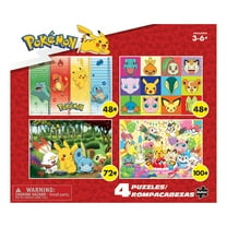 Buffalo Games Kids Pokemon 4-in-1 Multipack Interlocking Jigsaw Puzzles for Children Ages 6 