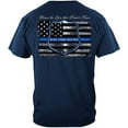 thumbnail image 5 of Blue Lives Matter Law Enforcement 100% Cotton Navy Long Sleeves T-Shirt Small, 5 of 7