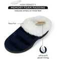 thumbnail image 2 of Roxoni Womens Cozy Memory Foam Slippers, Fuzzy Warm Faux Fur, Indoor Outdoor Rubber Sole Turquoise, 2 of 5