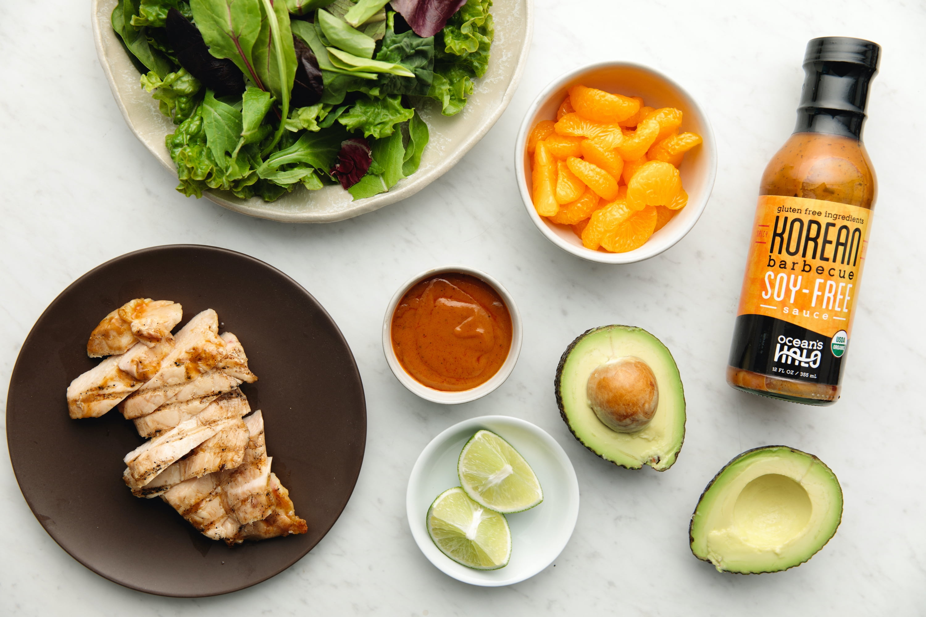 (2 pack) Ocean's Halo Organic Typhoon Spicy Korean BBQ Sauce, Vegan, Soy-Free, 12 oz Bottle