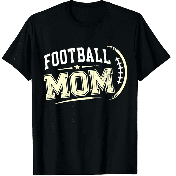 KeHetSoft Women's Collegiate Football Mom Cotton Graphic T-Shirt