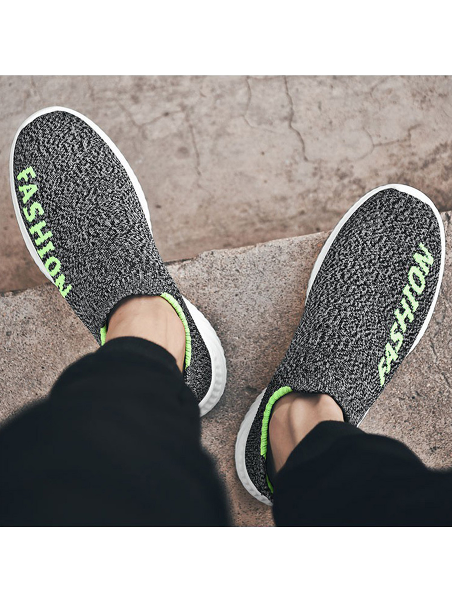 khaki running trainers