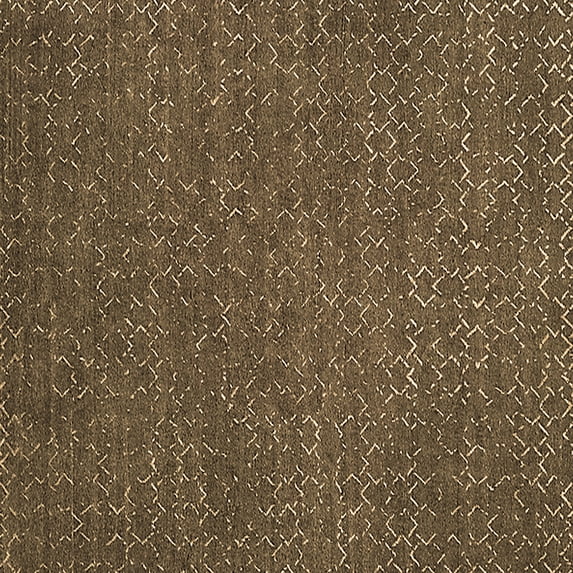 Ahgly Company Indoor Square Oriental Brown Industrial Area Rugs, 7' Square
