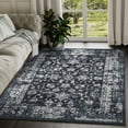 thumbnail image 2 of Troy Vintage Distressed Navy White Bold Rug Grey 4' x 6' Latex Free Oriental 4' x 6' Entryway, 2 of 5