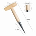thumbnail image 2 of T-Shape Gardening Awl Fertilizer Planter Seed Transplanter Planting Tool Wooden Handle Gardening Awl Fertilizer Chaser, 2 of 5