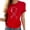 Red, variant on Womens Tops Plus Size Short Sleeve Short Sleeve Crew Neck Printed Pull-On Pullover Loose Black S