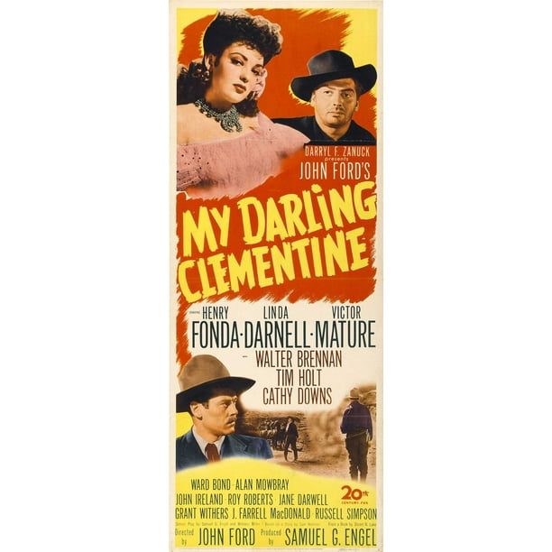 My Darling Clementine Movie Poster Insert Style A 14 X 36 1946 Walmart Com