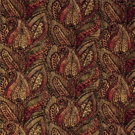 Belagio 25" Wide x 3 Yards Cork Fabric, Precut, Paisley, Red Multi
