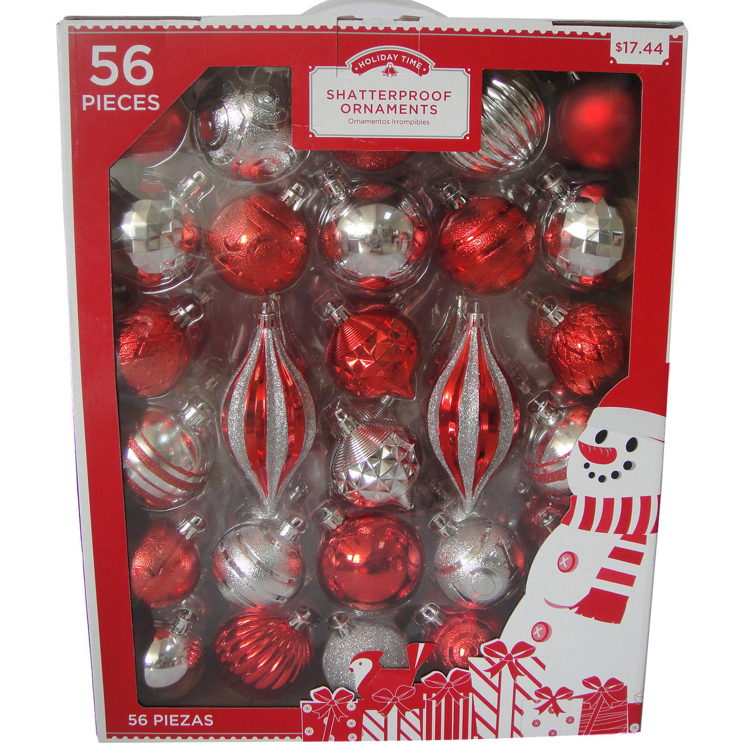 Holiday Time Traditional Shatterproof Christmas Ornaments, Set of 56 - image 2 of 3