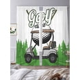 thumbnail image 3 of Golf Sheer Curtains 108 Inch Length 2 Panels Set for Living Room/Bedroom, Green Forest Tree Balls Clubs Sports Cartoon Semi Curtain Sheers Drapes Rod Pocket Curtains Window Treatment Set 52''x108''x2, 3 of 7