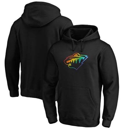 Men s Black Minnesota Wild Team Pride Logo Pullover Hoodie