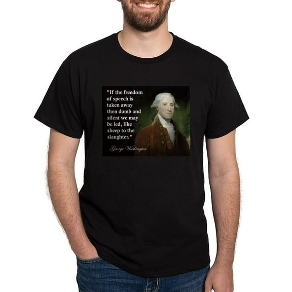 CafePress - George Washington Freedom Of Dark T Shirt - Men's Classic Graphic Cotton T-Shirt