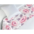 thumbnail image 3 of Dreamy Floral Bed Runner, Vintage Flowers Boho with Soft Colors on Leafy Design Back Print, Decorative Accent Bedding Scarf for Hotels Homes & Guest Rooms, Twin, Pastel Pink Grey Pink, by Ambesonne, 3 of 3