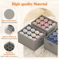 thumbnail image 4 of Lifewit Jeans Organizer for Closet, Large Size Pants Storage Bins 12 Cell, Foldable Clothes Drawer Organizer for Sweater, Towel, T-shirts, Dress, Stackable Wardrobe Shelf Dividers Box, 3 Packs, 4 of 9