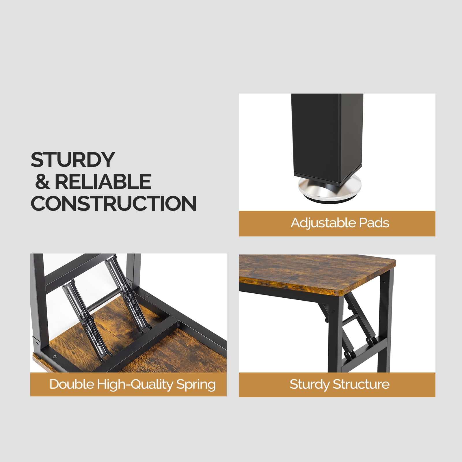 Ktaxon Folding Writing Computer Desk Home Office Study PC Writing Table, Brown