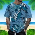 thumbnail image 2 of Big and Tall Shirts for Men Causal Short Sleeved Tropical Style Print T Shirt Heat compatible with Machine for T Shirts Pocket Men Plain Pack Night Shirt Set Mens Socks Size 13-15 Tee M, 2 of 4