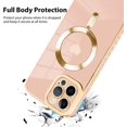 thumbnail image 3 of for iPhone 12 Pro Max Case [Support for Magsafe] Love Heart Pattern Magnetic Plating Electroplate Luxury Elegant Case Camera Protector Soft TPU Shockproof Protective Corner Back Cover -Pink, 3 of 11
