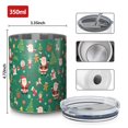 thumbnail image 4 of 12oz Coffee Tumblers Green Christmas Santa and Icon Pattern Stainless Steel Vacuum Insulated Travel Tumbler Coffee Cups Mug with Lid and Straw with Cleaning Brush for Cold & Hot Drinks, 4 of 5