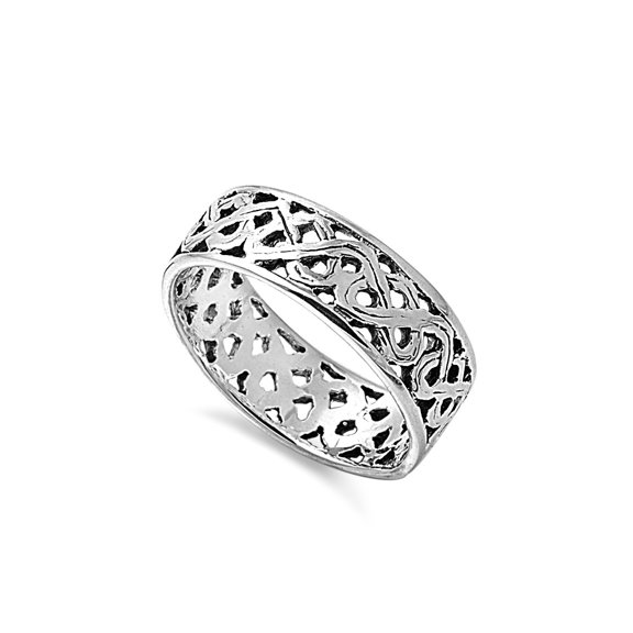 925 Sterling Silver Loveliness Weave Ring Size 8