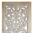 thumbnail image 3 of Maklaine Mango Wood Wall Panel H& Crafted With Intricate Details in White, 3 of 3