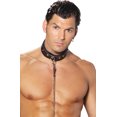 thumbnail image 1 of Collar de cuero para hombre con detalle de anillo en O - Negro - Talla única Elegant Moments L9150, 1 of 1