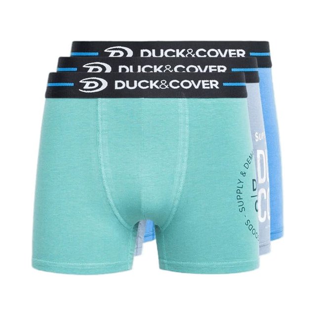 Duck and Cover - Pantalones Cortos Cuadrados Edelman para Hombre - Pack de 3 (Azul)